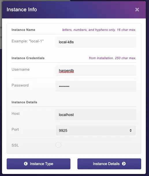 Connecting to our local instance in the cluster